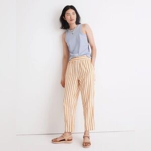 Madewell Tapered Huston Pull-On Crop Pants in Stripe